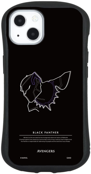 MARVEL iPhone 13 対応 ハイブリッドガラスケース ブラックパンサー[グルマンディーズ]《在庫切れ》