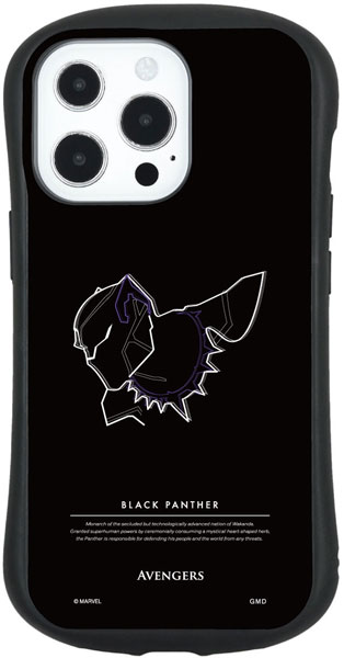 MARVEL iPhone 13 Pro 対応 ハイブリッドガラスケース ブラックパンサー[グルマンディーズ]《在庫切れ》