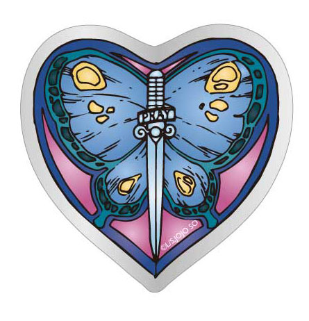 未使用】ジョジョ 空条徐倫 蝶 ピンバッジ 2個 モチーフ ジョジョの奇妙な