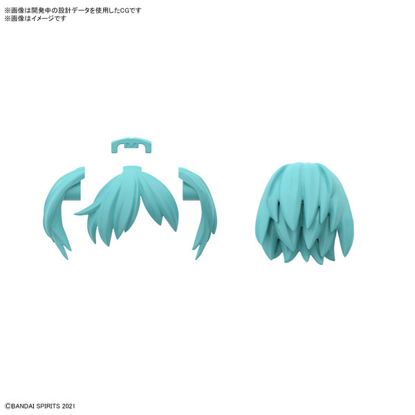 【中古】(本体A/箱B)30MS オプションヘアスタイルパーツVol.5 ショートヘア2[グリーン1] プラモデル[BANDAI SPIRITS]《発売済・在庫品》