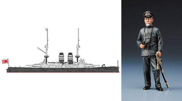 1/700 日本海軍 戦艦 三笠 “就役120周年記念” w/東郷平八郎フィギュア プラモデル[ハセガワ]《在庫切れ》