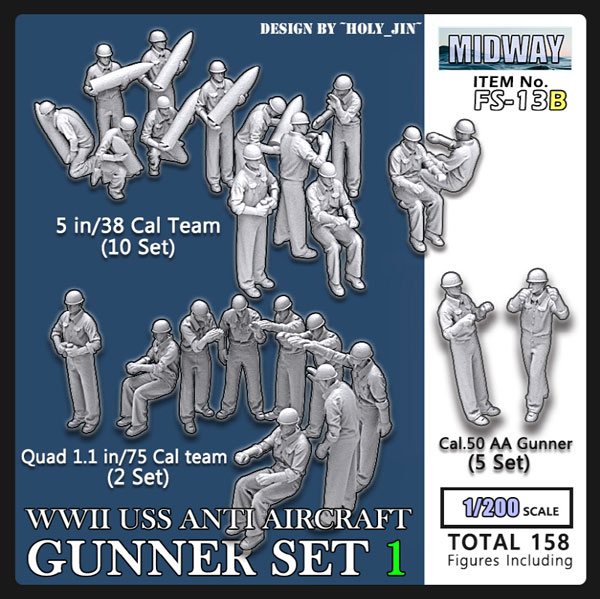 1/200 WWII アメリカ海軍対空砲射撃手セット1[TORI FACTORY]《在庫切れ》