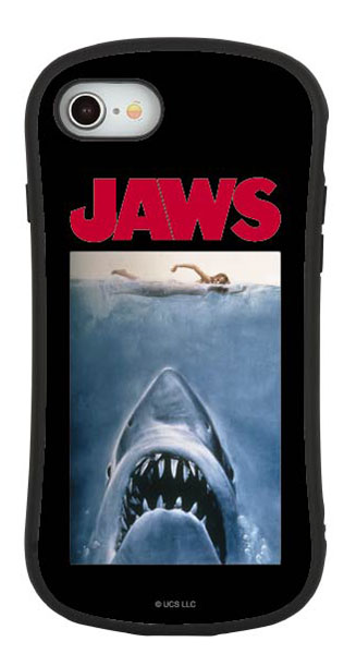 JAWS iPhone SE(第2世代)/8/7/6s/6 対応 ハイブリッドガラスケース ロゴ[グルマンディーズ]《在庫切れ》