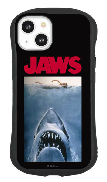 JAWS iPhone 13 対応 ハイブリッドガラスケース ロゴ[グルマンディーズ]《在庫切れ》