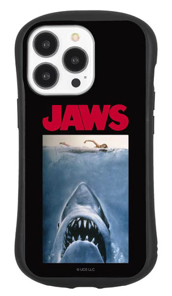 JAWS iPhone 13 Pro 対応 ハイブリッドガラスケース ロゴ[グルマンディーズ]《在庫切れ》