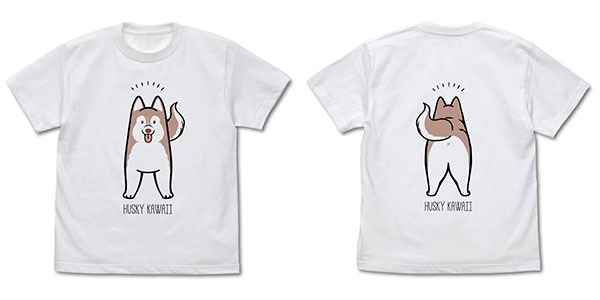 ハマジ ハスキー KAWAII Tシャツ (レッド)/WHITE-S[コスパ]