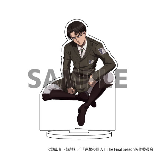 キャラアクリルフィギュア「進撃の巨人」16/座りver. リヴァイ(描き