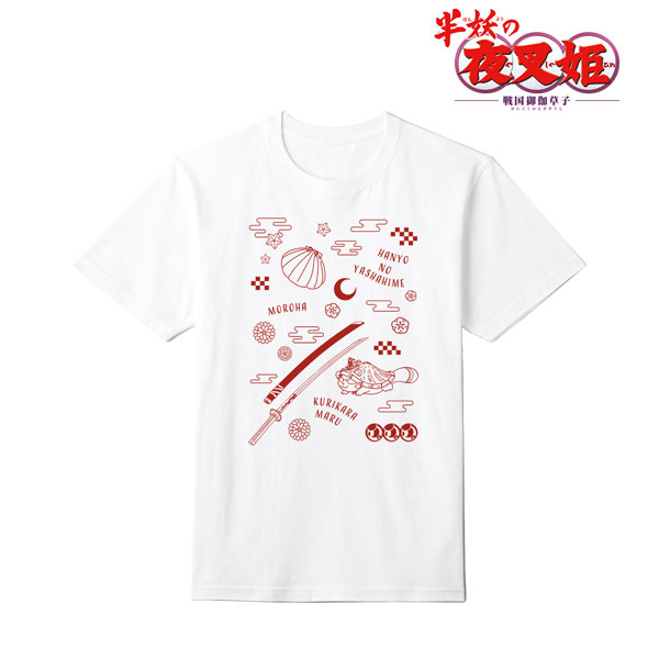半妖の夜叉姫 もろは モチーフ柄 ポリジン加工Tシャツ メンズ XS[アルマビアンカ]《在庫切れ》