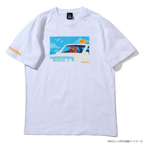 オッドタクシー イラストTシャツ＆ステッカーセット 小戸川 ホワイト M