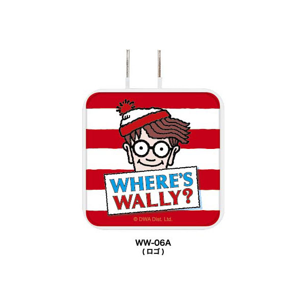 WHERE’S WALLY？ USB / USB Type-C ACアダプタ ロゴ[グルマンディーズ]《在庫切れ》