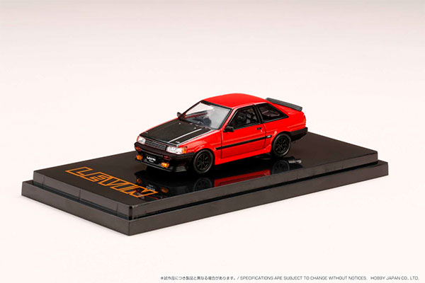 1/64 トヨタ カローラ レビン 2ドア AE86 カーボンボンネット レッド 