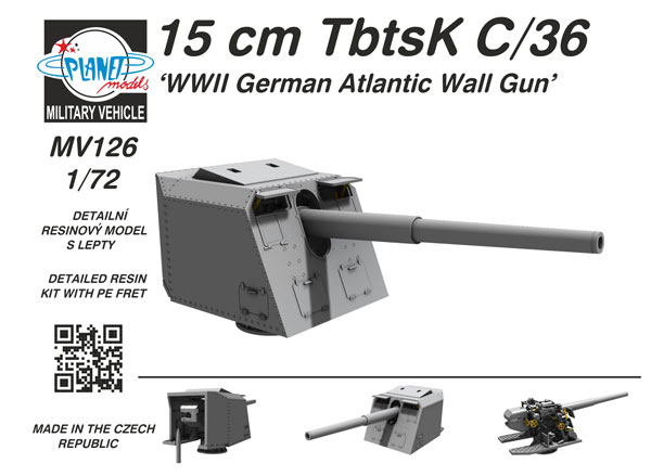 1/72 WW.II 独軍 15cm TbtsK C/36砲 「大西洋の壁」 プラモデル[プラネットモデル]《在庫切れ》