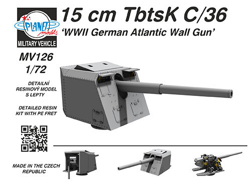 1/72 独・15cm TbtsK C/36艦載砲・「大西洋の壁」要塞設置型