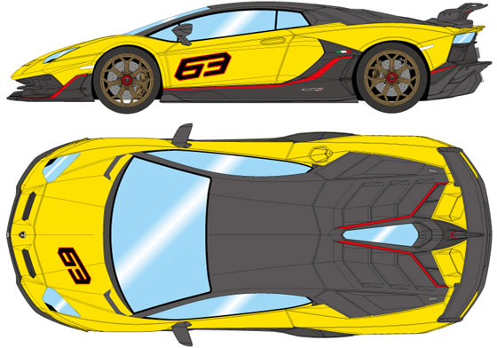 1/43 ランボルギーニ アヴェンタドール SVJ 63 2018 ジアロオーグ