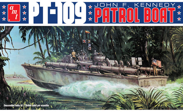 1/64 WW.II アメリカ海軍 魚雷艇 PTボート PT-109 “ジョン・F・ケネディ艇” プラモデル[AMT]《在庫切れ》