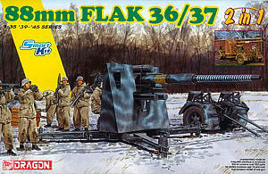 1/35 WW.II ドイツ88mm 高射砲 Flak36/37 2in1キット 砲兵フィギュア