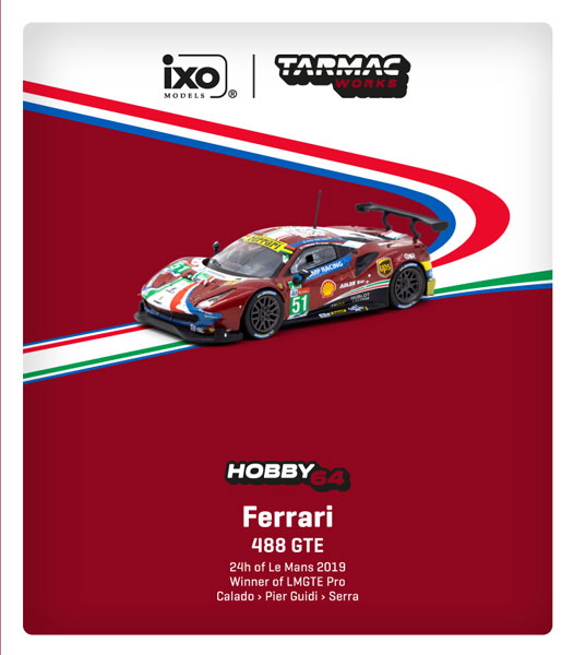 1/64 Ferrari 488 GTE 24h of Le Mans 2019 - Winner of LMGTE Pro[Tarmac Works]《在庫切れ》
