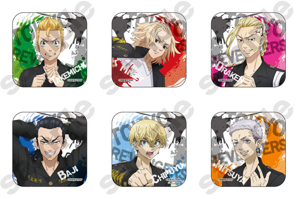 東京リベンジャーズ ファイトstyle スクエア缶バッジ 6個入りBOX