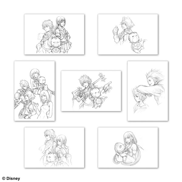 超希少非売品キングダムハーツ初代両面印刷ポスターカイリ設定スケッチ付き光透過仕様 キングダム ハーツ ポストカードセット Illustrated by TETSUYA