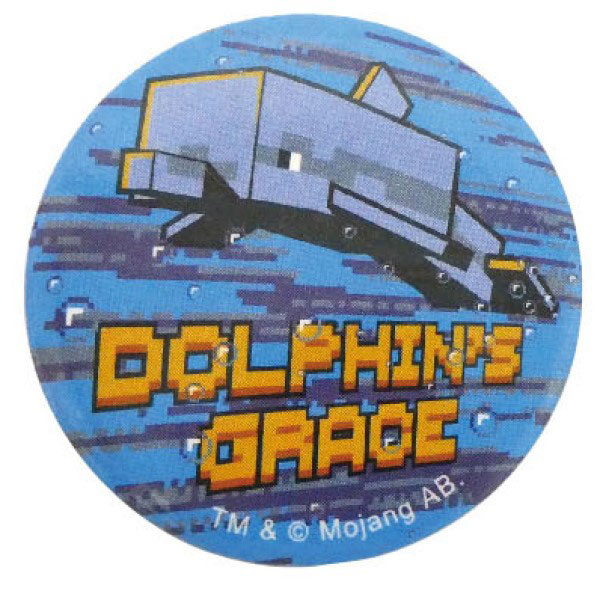 Minecraft 缶バッジ イルカ[ケイカンパニー]《在庫切れ》