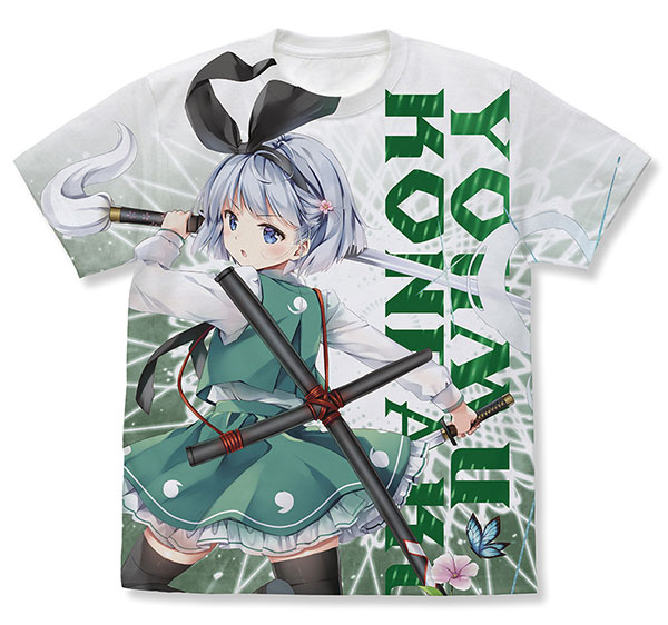 東方Project 魂魄妖夢 フルグラフィックTシャツ なつめえりver./WHITE  