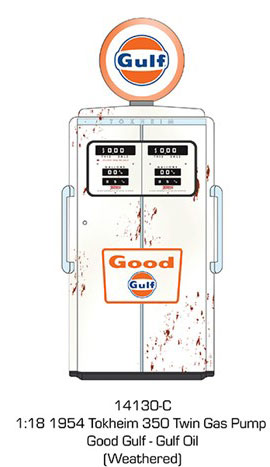 1/18 Vintage Gas Pumps Series 13 - 1954 Tokheim 350 Twin Gas Pump Good Gulf - Gulf Oil (Weathered)[グリーンライト]《在庫切れ》