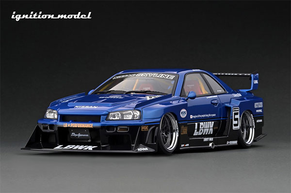 1/18 LB-ER34 Super Silhouette SKYLINE Blue/Black