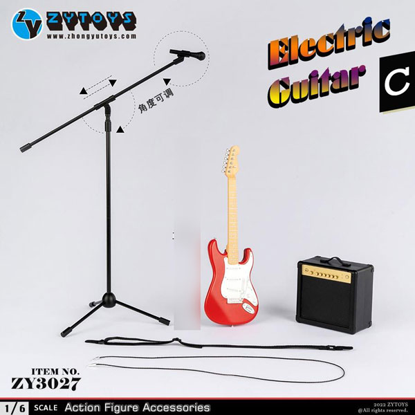 サンプル 1/6 エレキギター セットC (RED)[ZY-TOYS]《在庫切れ》