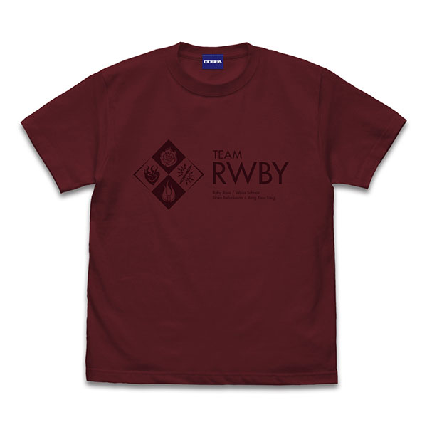 RWBY 氷雪帝国 チームRWBY Tシャツ/BURGUNDY-S[コスパ]