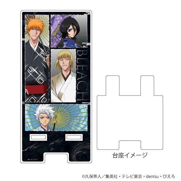 スマキャラスタンド「BLEACH」01/黒崎一護＆朽木ルキア＆日番谷冬獅郎＆平子真子 番傘ver.(描き下ろし)[A3]《在庫切れ》