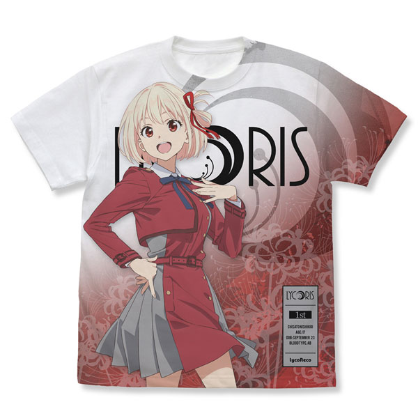『リコリス・リコイル』Tシャツ XXL(3L)サイズ リコリス・リコイル 錦木千束 フルグラフィックTシャツ/WHITE-L