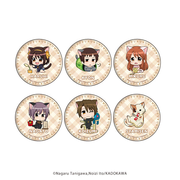 缶バッジ「涼宮ハルヒシリーズ」01/猫Ver. ミニキャライラスト 6個入り