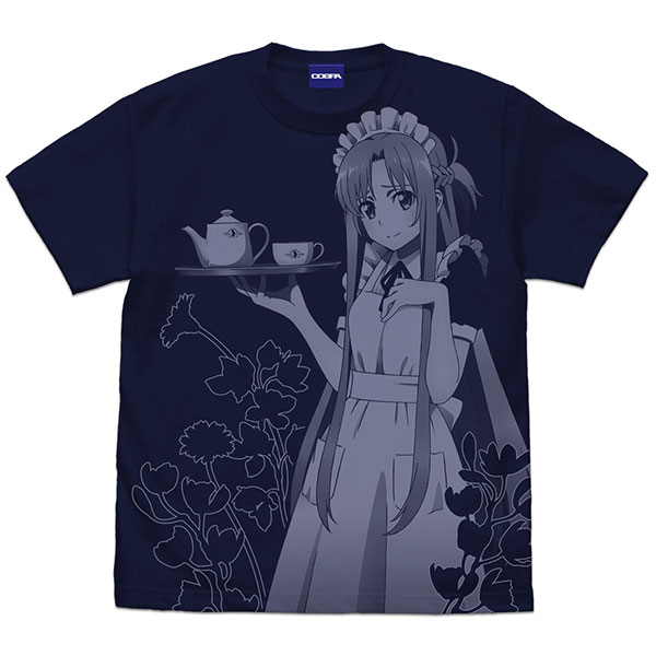 コスパ・デポ限定 ソードアート・オンライン アスナ オールプリントTシャツ キュアメイドカフェVer./NAVY-M[コスパ]