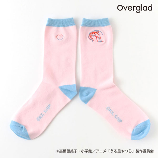 うる星やつら 靴下 ワンポイント刺繍(ピンク)[Overglad]《在庫切れ》