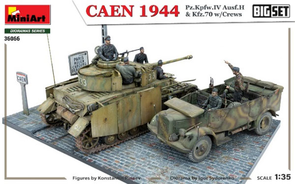 1/35 カーン 1944年 IV号戦車 Ausf.H &amp; Kfz.70 w/クルーフィギュア8体 ビッグセット プラモデル(MA36066) MiniArt(ミニアート) カーン 1944年 IV号戦車 Ausf.H & Kfz.70 w/クルーフィギュア8体
