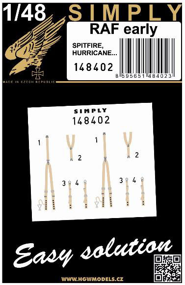 1/48 WW.2 英空軍戦闘機 初期型 3Dデカール シートベルト (2セット入り)[HGW]《在庫切れ》
