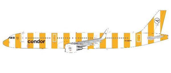 1/200 Gemini200 A321-200S コンドル航空 D-AIAD 新塗装 サンシャイン 