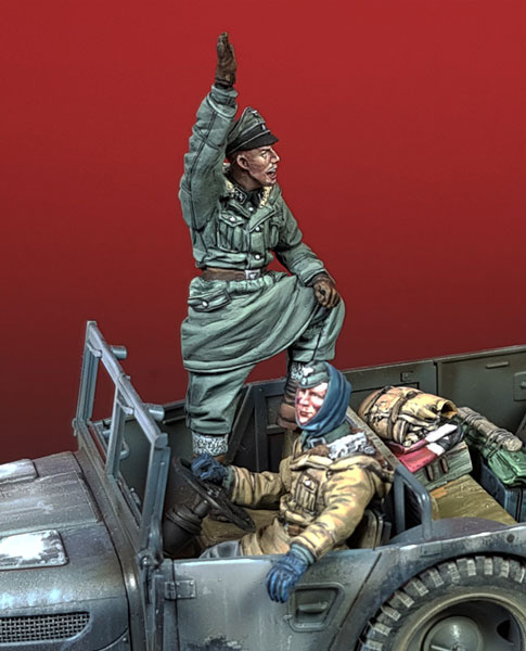 1/35 WWII ドイツ武装親衛隊 将校＆ドライバー乗員セット 合図する将兵