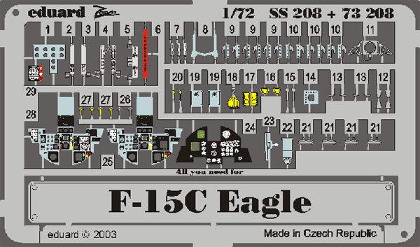 1/72 F-15C ズームエッチングパーツ (H社用)[エデュアルド]