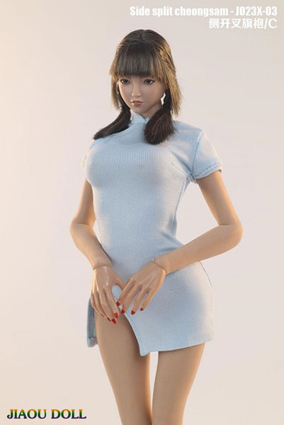 1/6サイドスリットショートチャイナドレスC (Light Blue) (ドール用)[Jiaou Doll]《０６月仮予約》