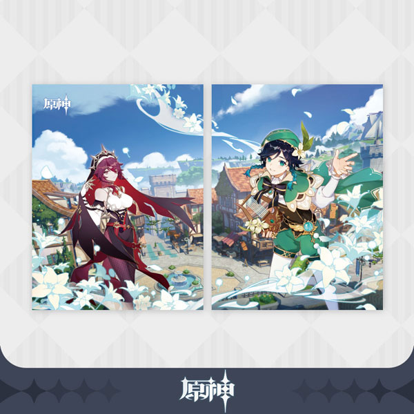 【未開封】原神 風花祭 ウェンティ ロサリア クリアファイル 7点セット 原神 イベント「風花の招待」 クリアファイル（再販）[miHoYo