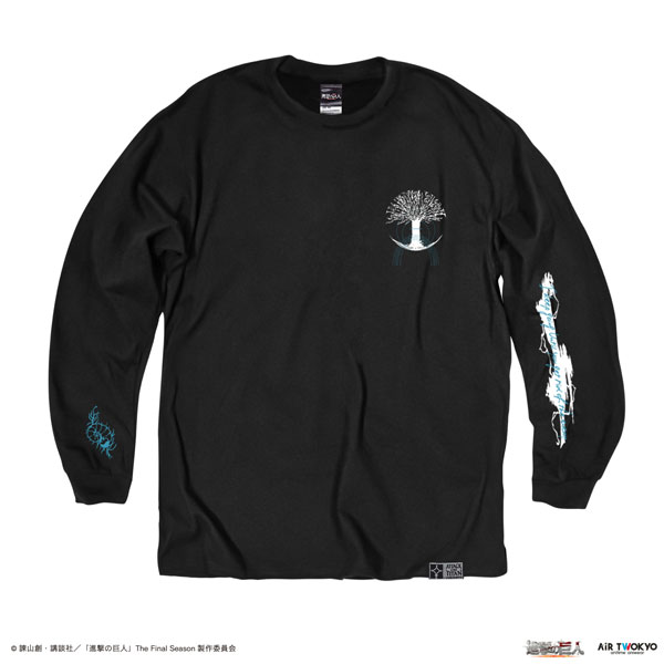 「進撃の巨人」 The Final SeasonモチーフロンTシャツ 3(座標) ブラック XXL（再販）[AIR TWOKYO]《在庫切れ》