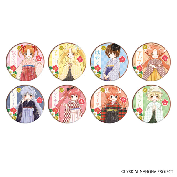 缶バッジ「魔法少女リリカルなのはシリーズ」17/袴Ver. レトロアートイラスト 8個入りBOX[A3]《在庫切れ》