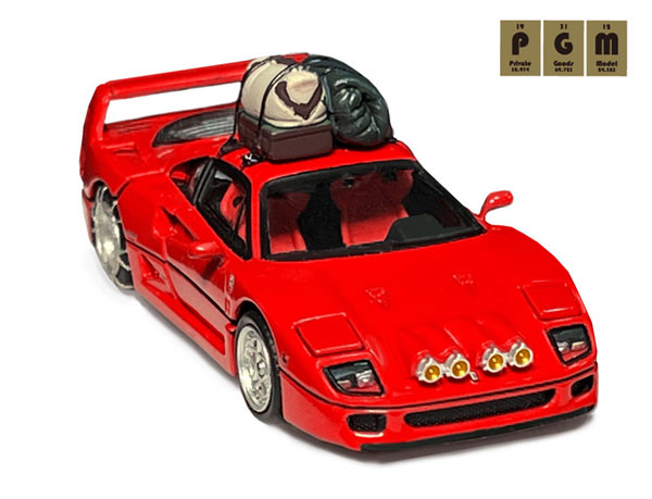 PGM 1/64 ミニカー　フェラーリ F40 雪仕様 Finclassically 1:64 Ferrari F40 Snow version standard red flip