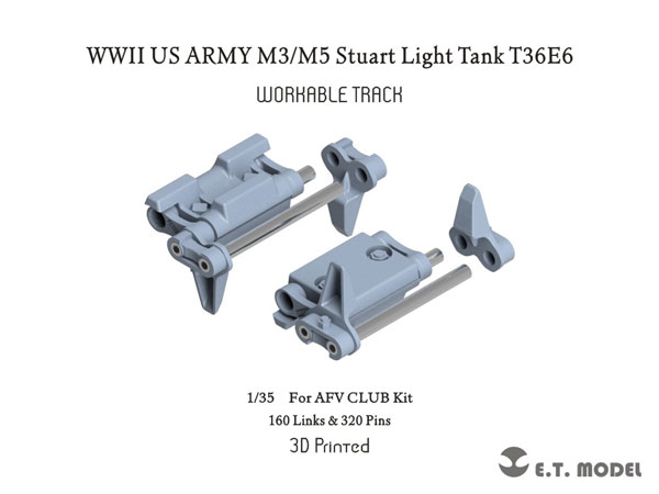 1/35 WWII アメリカ陸軍 M3/M5スチュアート軽戦車 T36E6型可動式履帯(AFVクラブ用)[E.T.MODEL]《０４月予約》