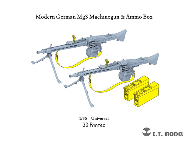 1/35 現用 ドイツ MG3機関銃＆弾薬箱セット(2セット入)[E.T.MODEL]《０４月予約》