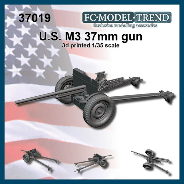 1/35 WWII アメリカ M3 37mm対戦車砲[FC☆ MODEL]《在庫切れ》