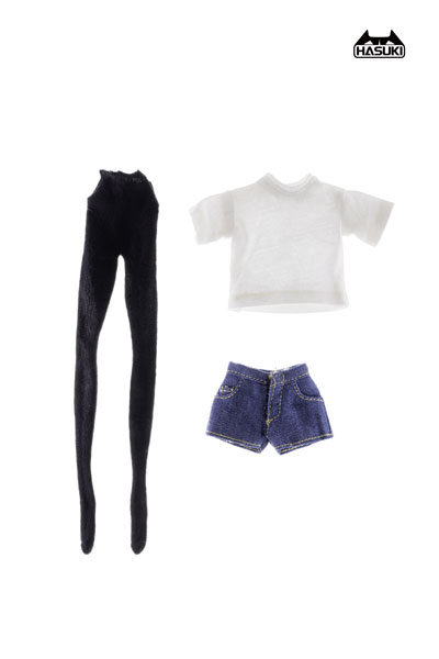 【限定販売】CS-008 ドール用コスチューム Tシャツ・デニムショートパンツ・タイツセット(ドール用)[HASUKI]《在庫切れ》