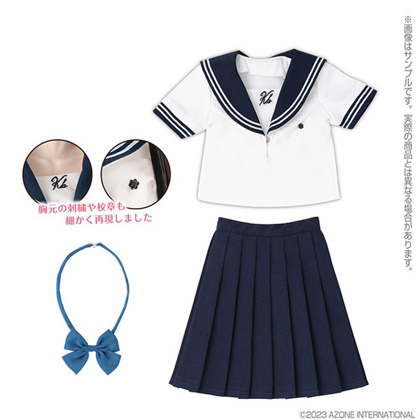 1/3スケール用 AZO2 和遥キナ学校制服コレクション「私立和遥高等学校 夏服セーラーset」 ホワイト×ネイビー (ドール用)[アゾン]《発売済・在庫品》