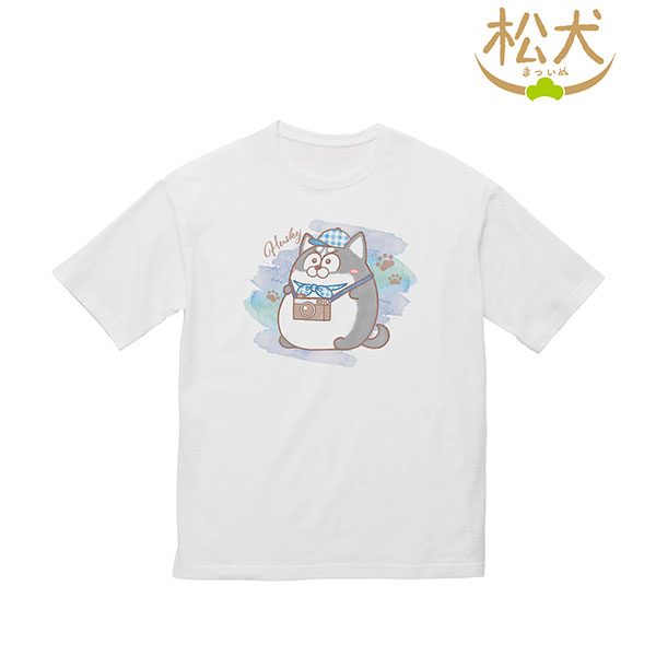 松犬 ハスキー Ani-Art aqua label BIGシルエットTシャツ ユニセックス M[アルマビアンカ]《在庫切れ》